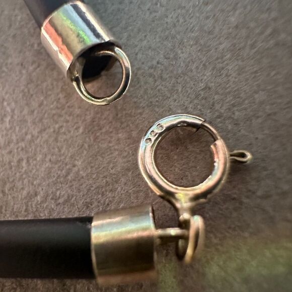 20” Black Cord Necklace - Unisex | 925 Silver Clasp | Minimalist | Great… - Picture 6 of 17